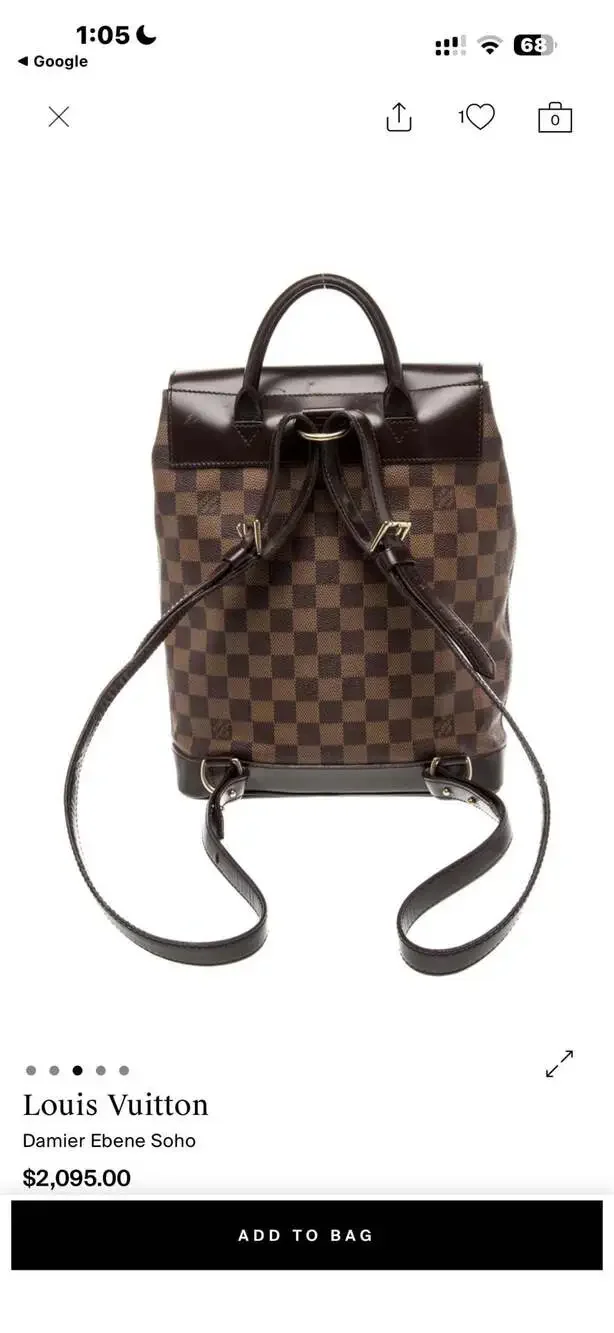 Louis Vuitton Damier Ebene Soho Backpack